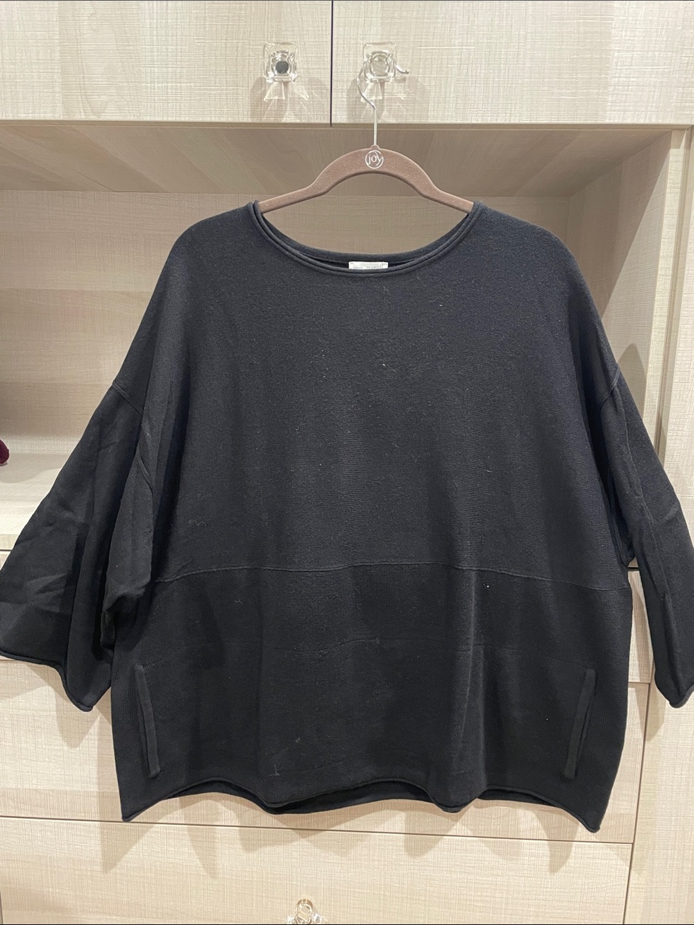 Relaxed Black Crewneck Sweater